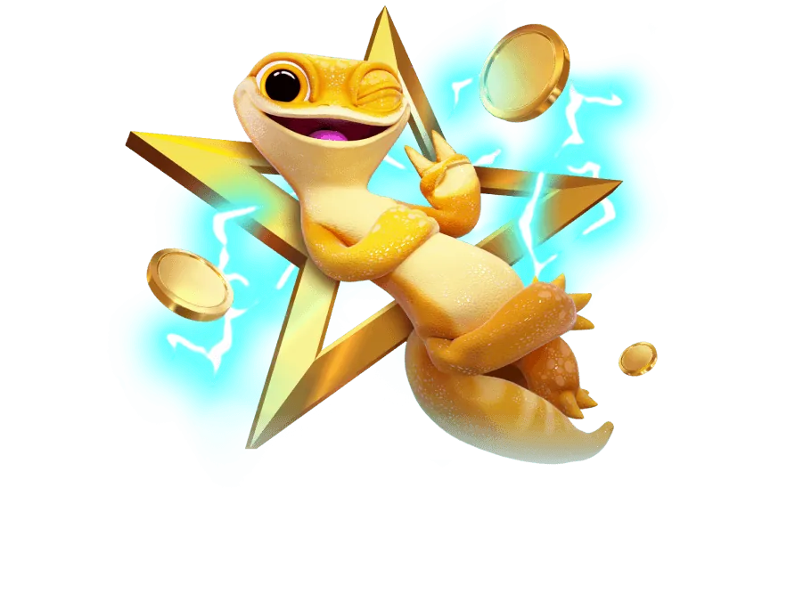 Zoome Gecko springt durch einen Blitz