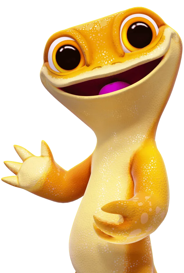 Zoome Gecko winkt freundlich