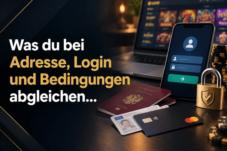 Was du bei Adresse, Login und Bedingungen abgleichen solltest